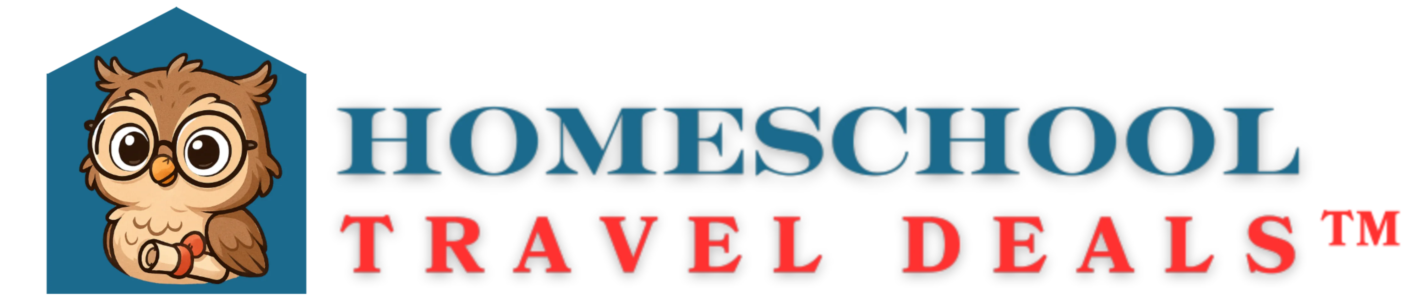 Logo of Homeschool Travel Deals featuring a cartoon owl and the text 'HOMESCHOOL TRAVEL DEALS' in blue and black.